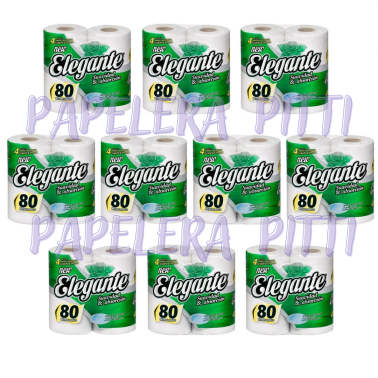 BULTO 10 X 4 PAPEL HIGIENICO X 80 MTS X 4 ELEGANTE VERDE