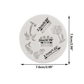 MOLDE SILICONA 6 FIGURAS PLAYA (BM3200)